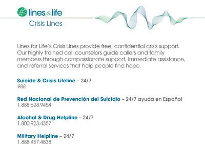 Lines for Life Crisis Flyer