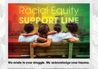 2024 Lines for Life Racial Equity Support Line Flyer Black Community 8.5×11